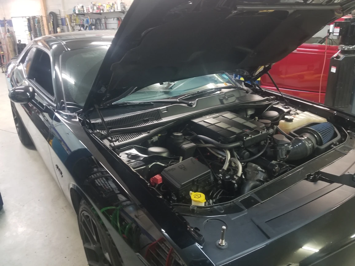 black dodge challenger in the shop 1 black dodge challenger in the shop
